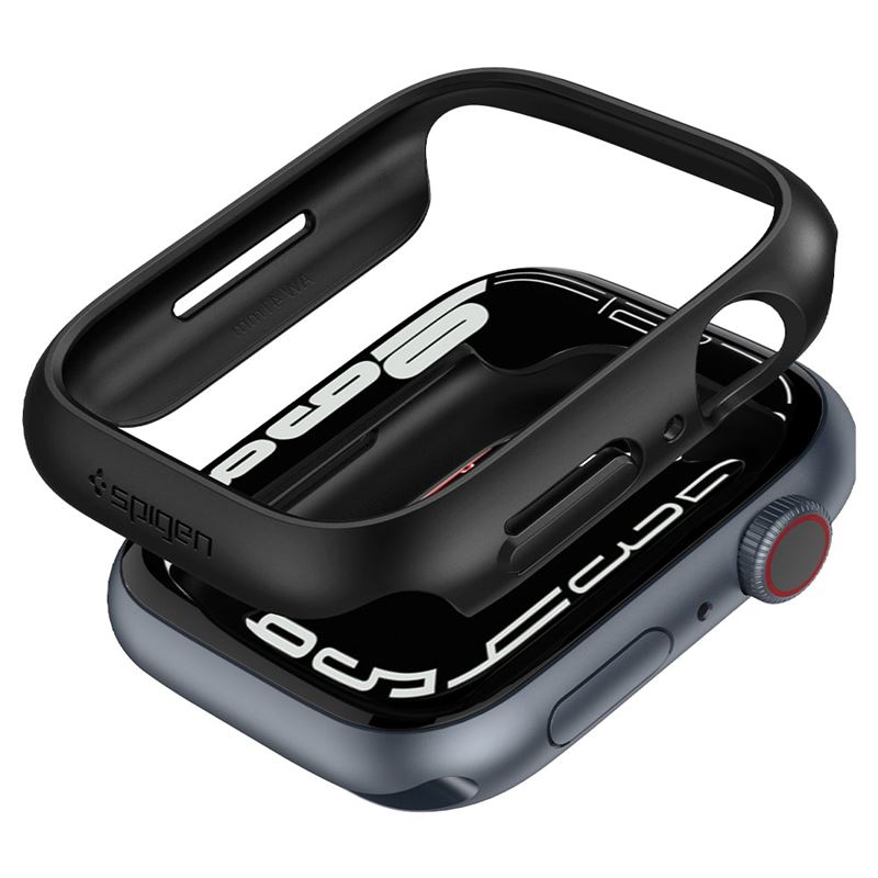 Husa Spigen Thin Fit compatibila cu Apple Watch 7/8 41mm Black